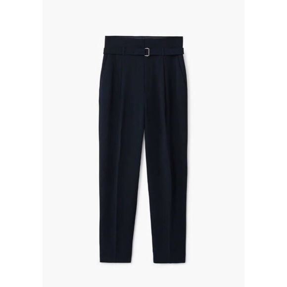 Mango - Detachable belt trousers in Navy - Picture 6 of 8